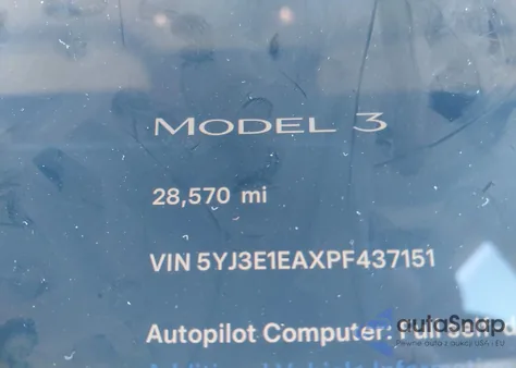 2023 Tesla Model 3 Rear-Wheel Drive from USA, damaged, VIN 5YJ3E1EAXPF437151